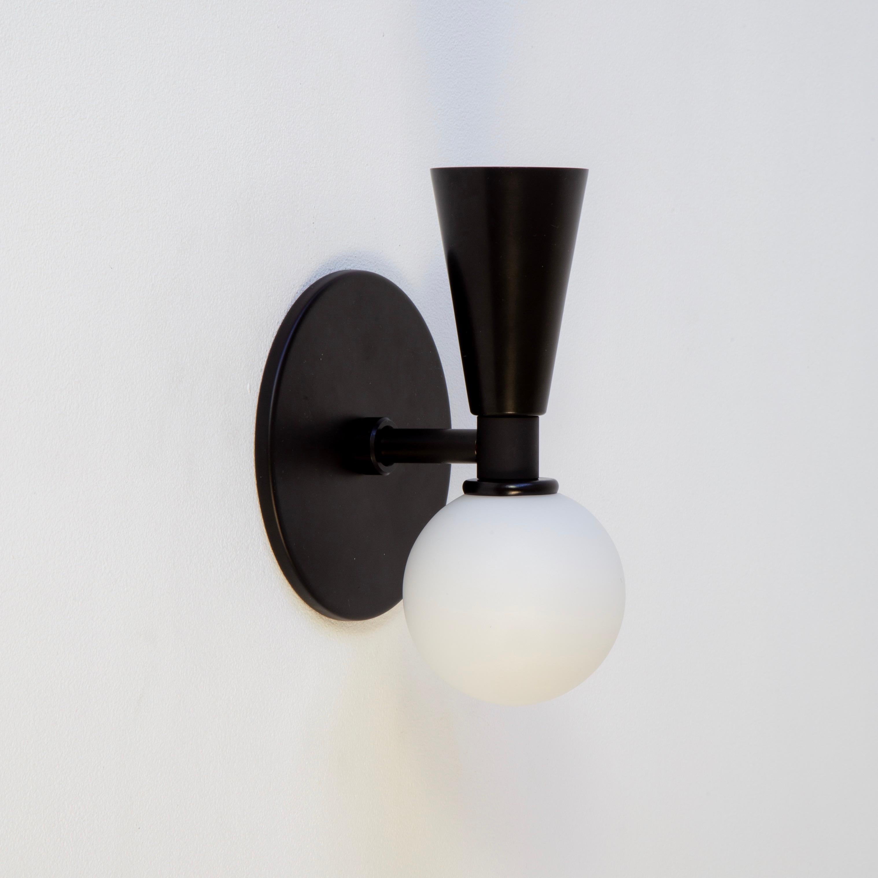 Modern Set of Four Shapes Wall Sconces by Research.Lighting, Black, Made to Order For Sale