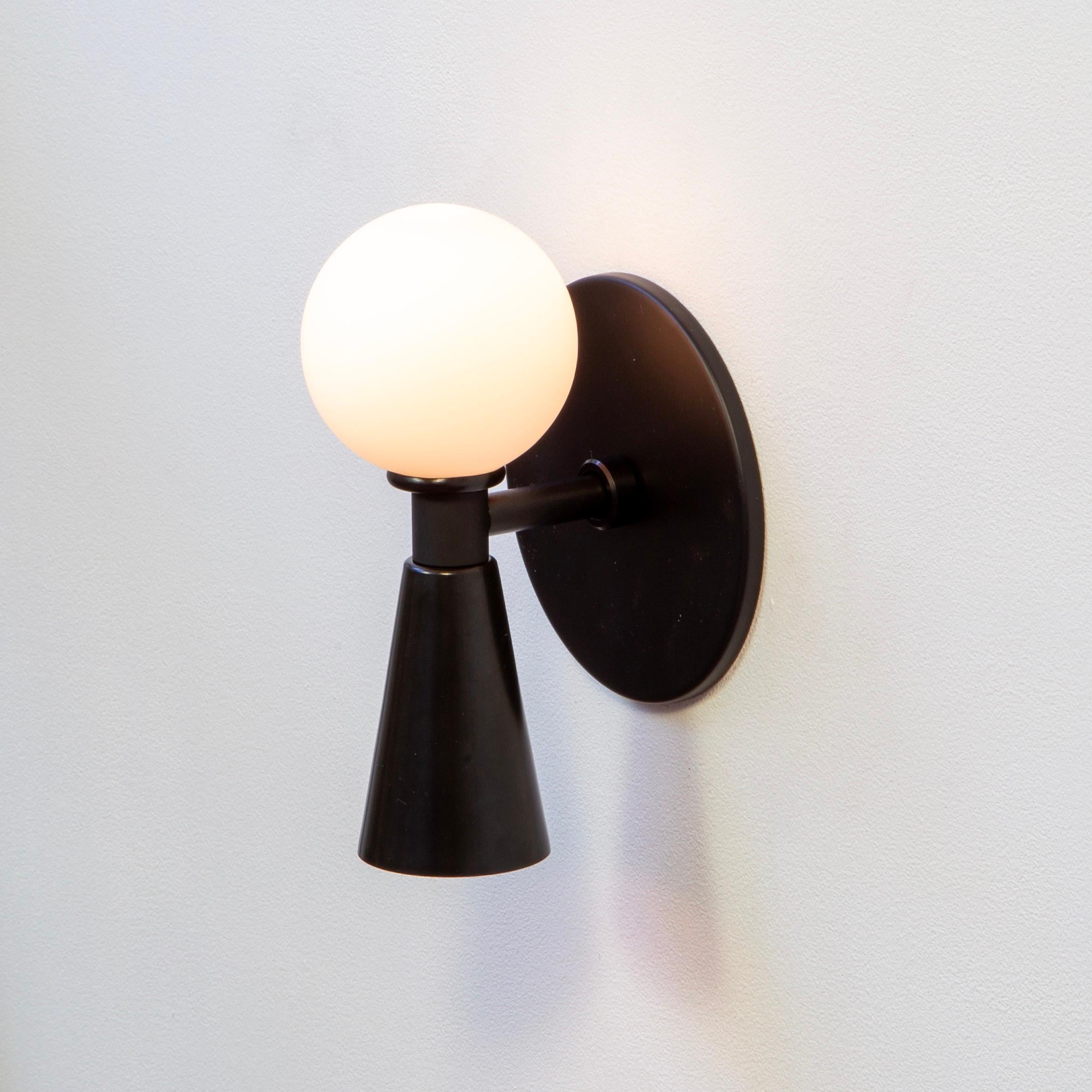 Metal Set of Four Shapes Wall Sconces by Research.Lighting, Black, Made to Order For Sale