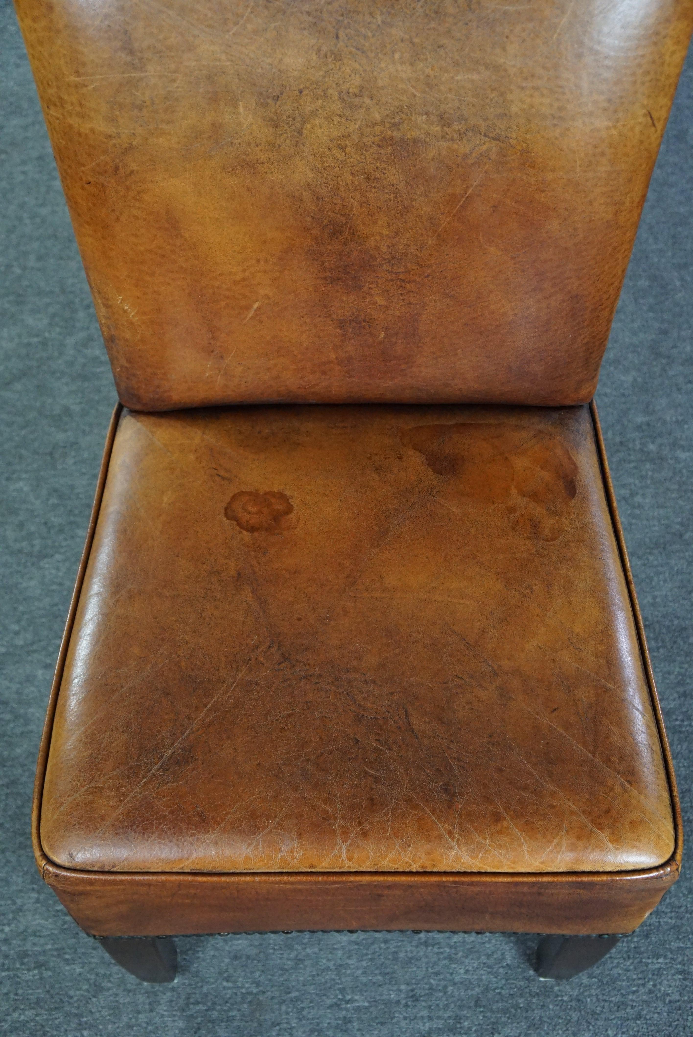 Set of four sheep leather dining chairs in Art Deco style For Sale 3