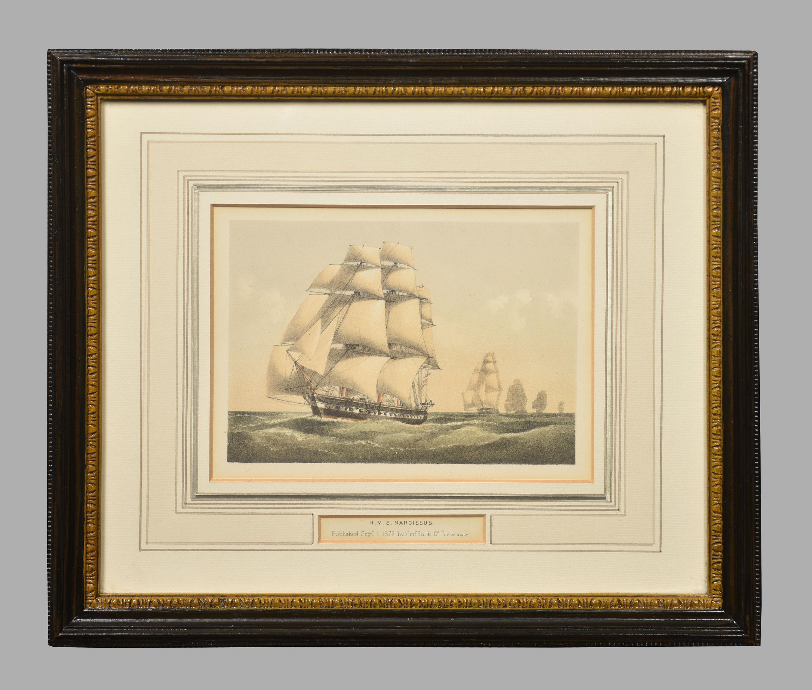 Set of Four Ship Lithographs In Good Condition For Sale In Cheshire, GB