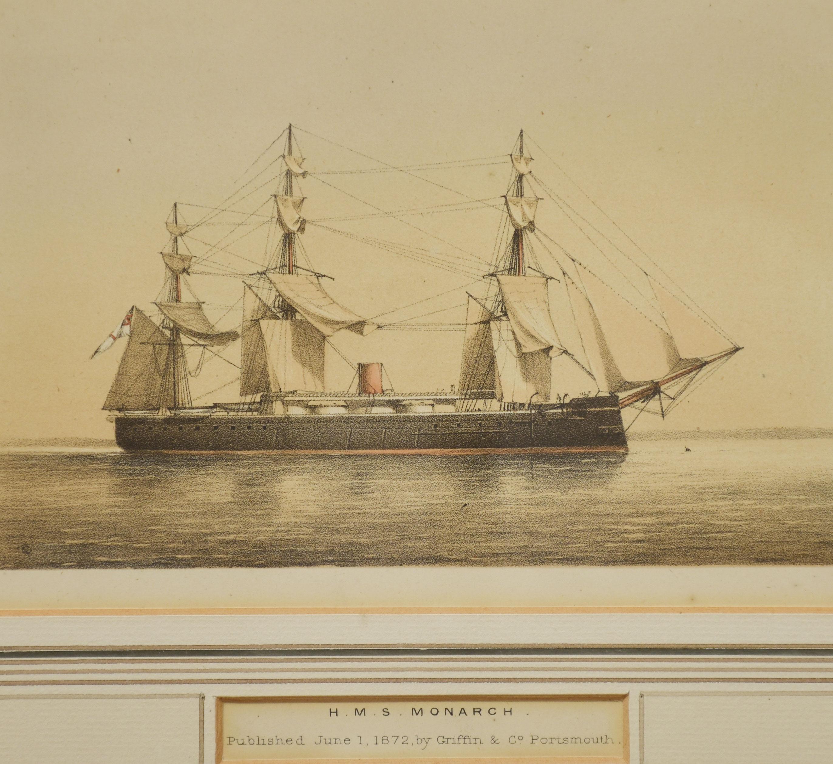 Set of Four Ship Lithographs For Sale 1