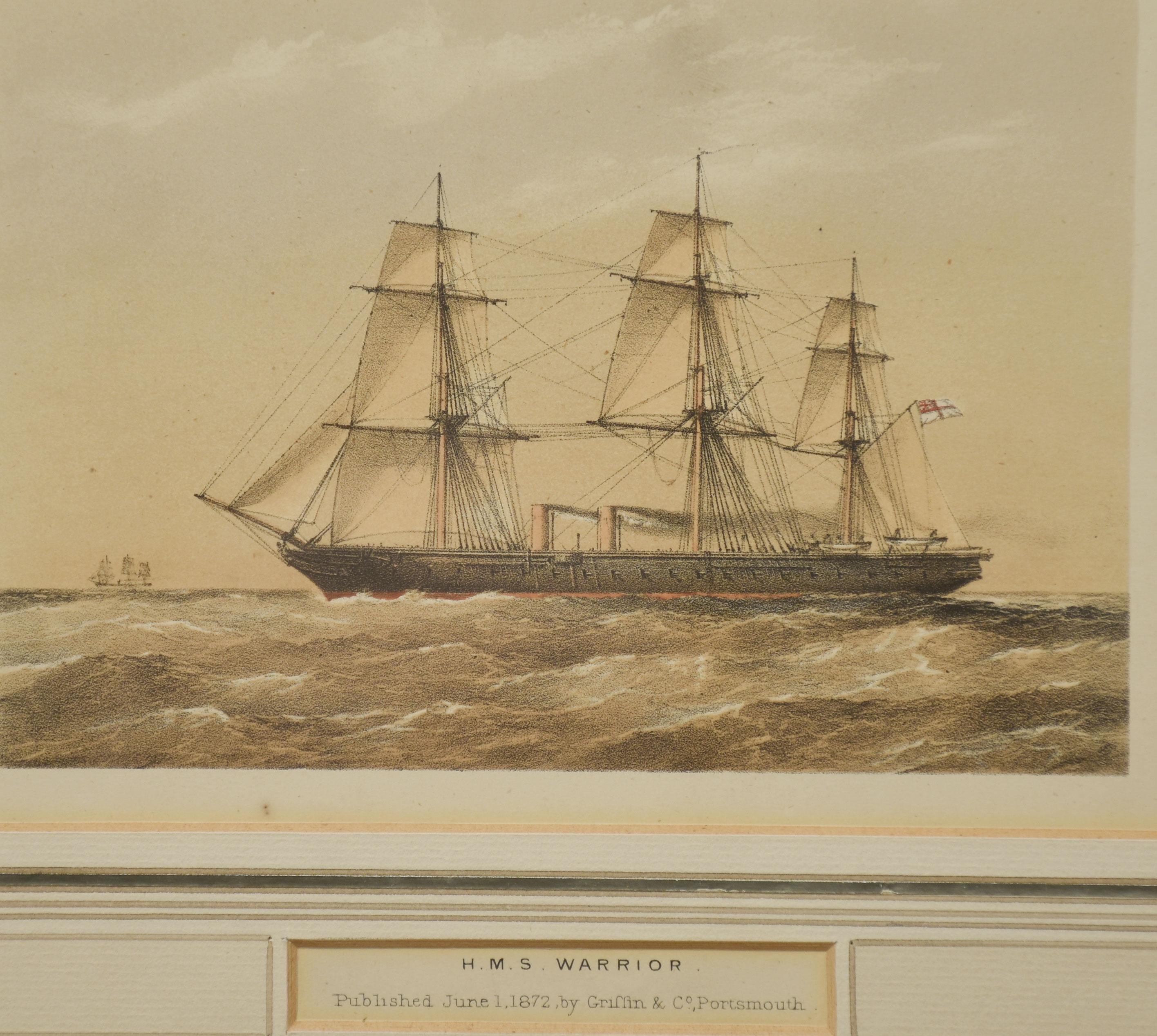 Set of Four Ship Lithographs For Sale 2
