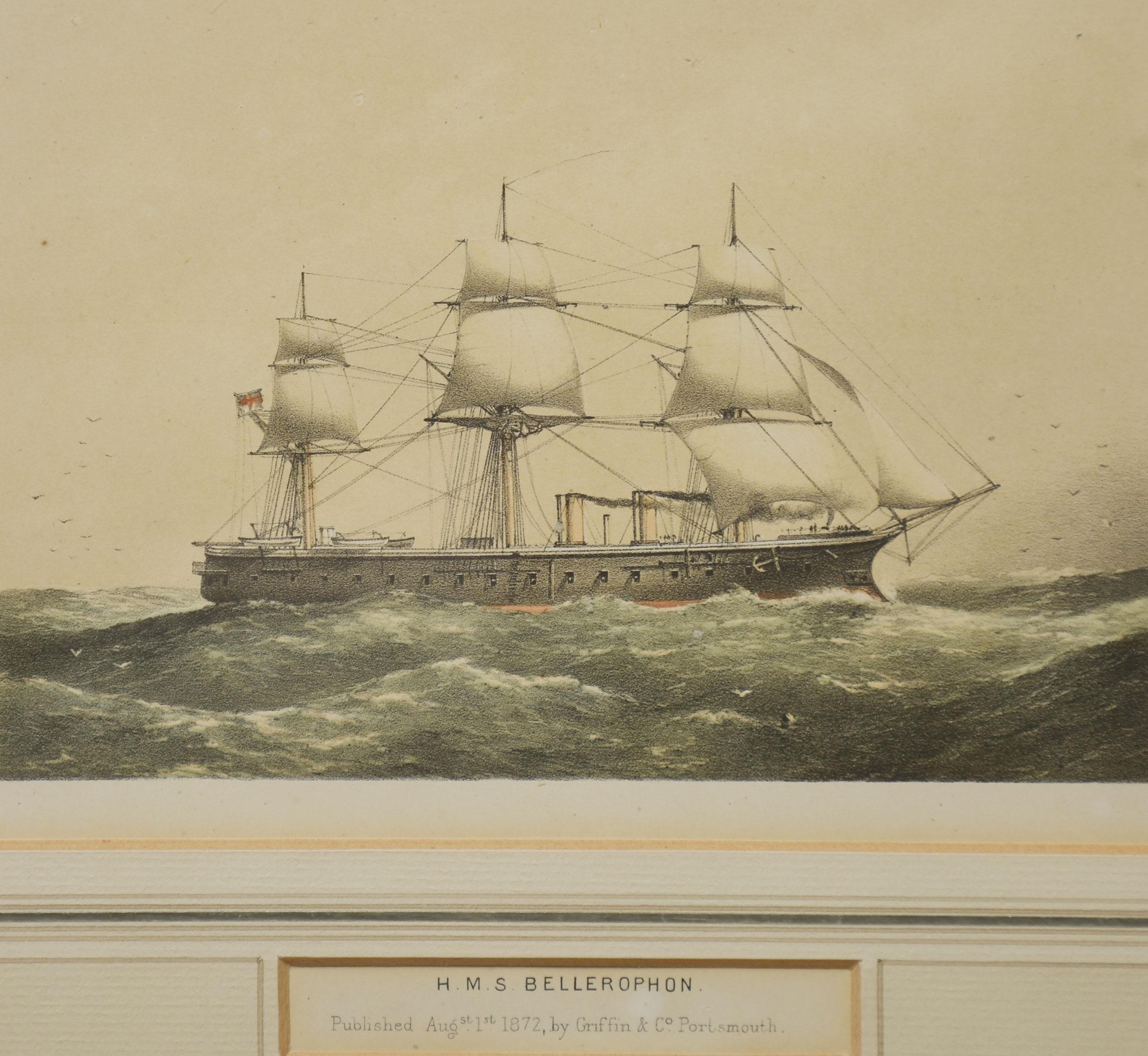 Set of Four Ship Lithographs For Sale 3