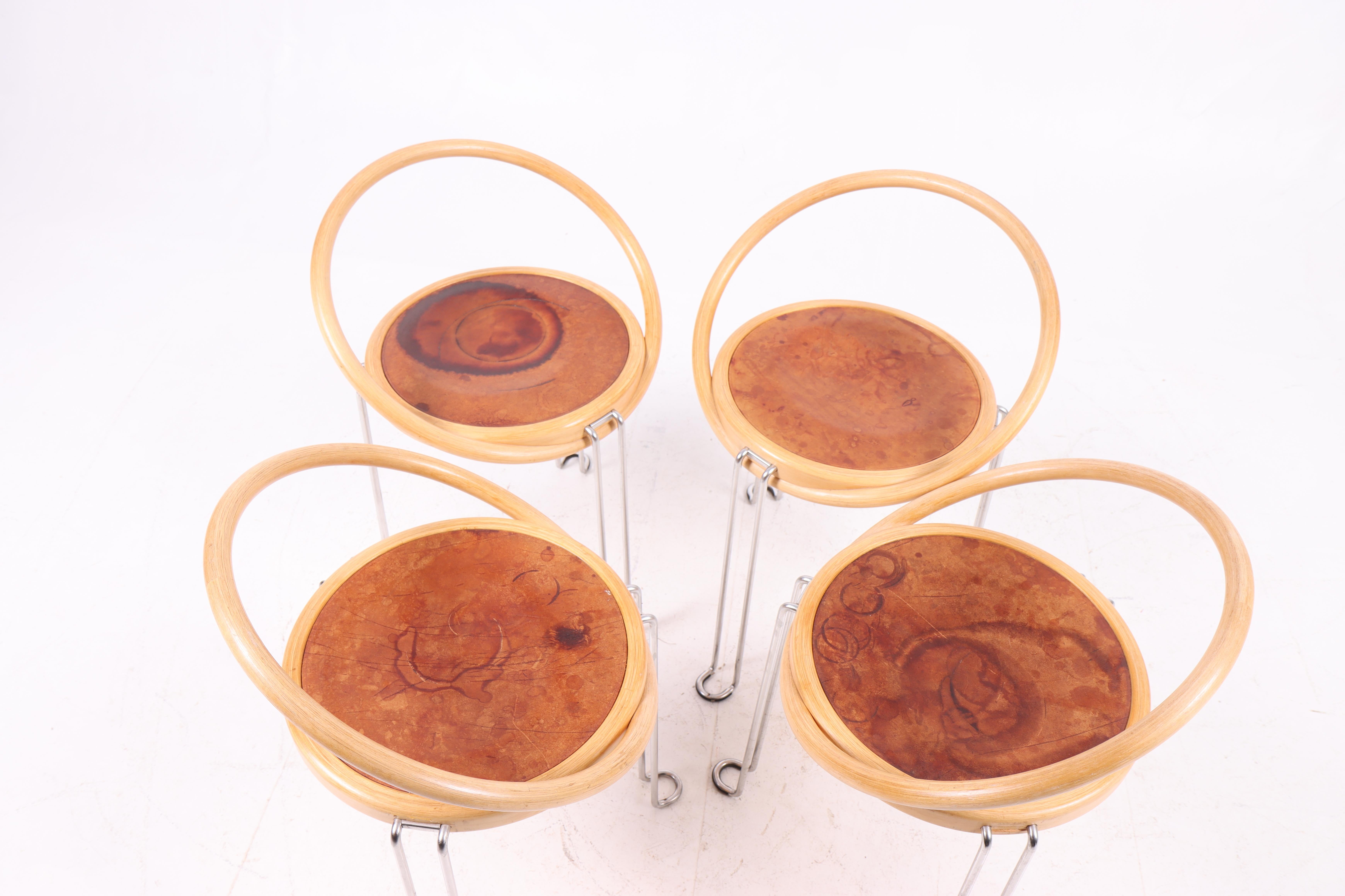 Danish Set of Four Side Chairs by Börge Lindau, 1980s For Sale