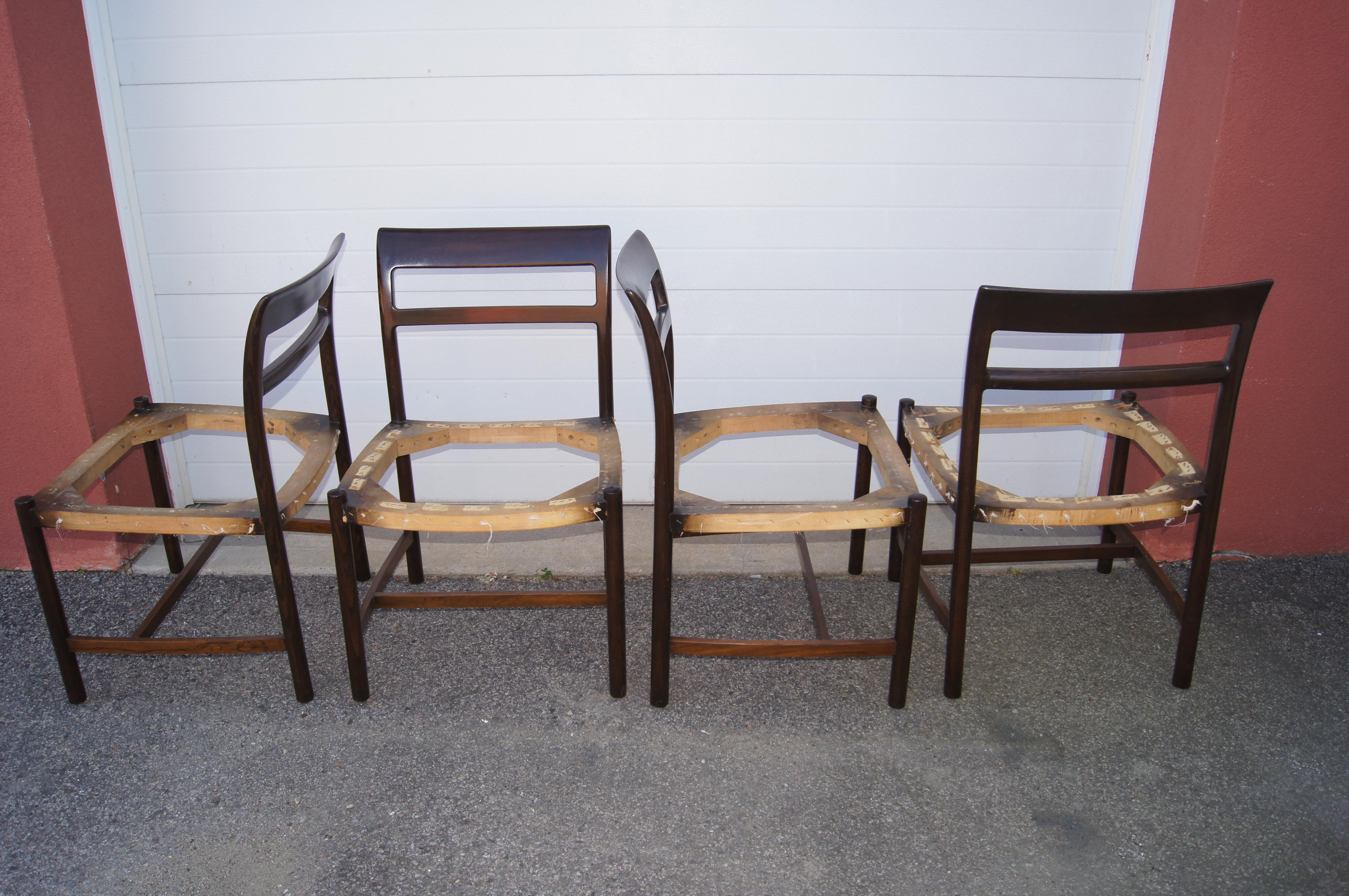 Américain Ensemble de quatre chaises d'appoint en frêne, modèle 6738, de Roger Sprunger pour Dunbar en vente