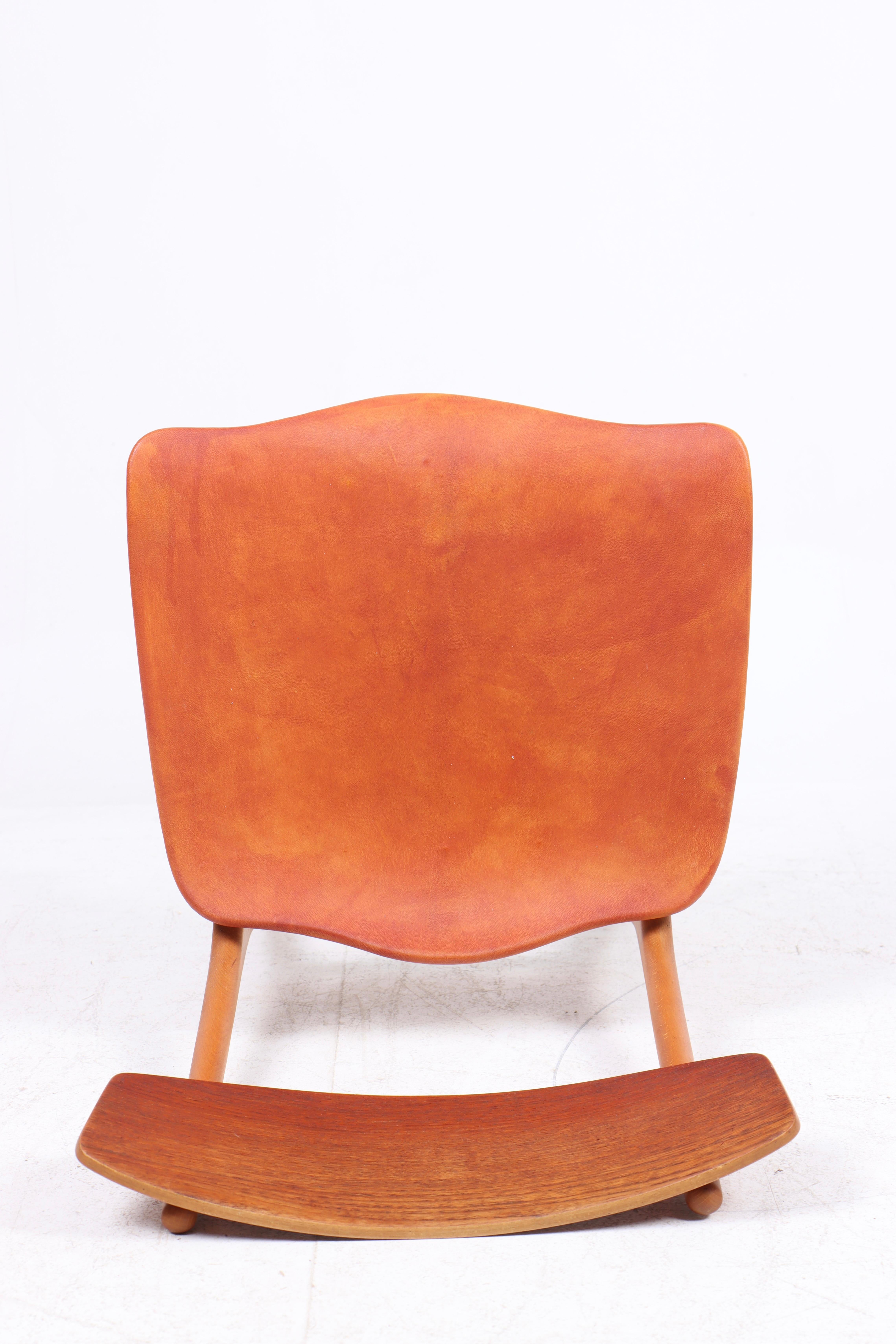 Set of Four Side Chairs in Teak and Leather, Danish Design, 1960s For Sale 6