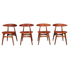 Set of Four Side Chairs in Teak 
Oak by Hans Wegner, 1960s