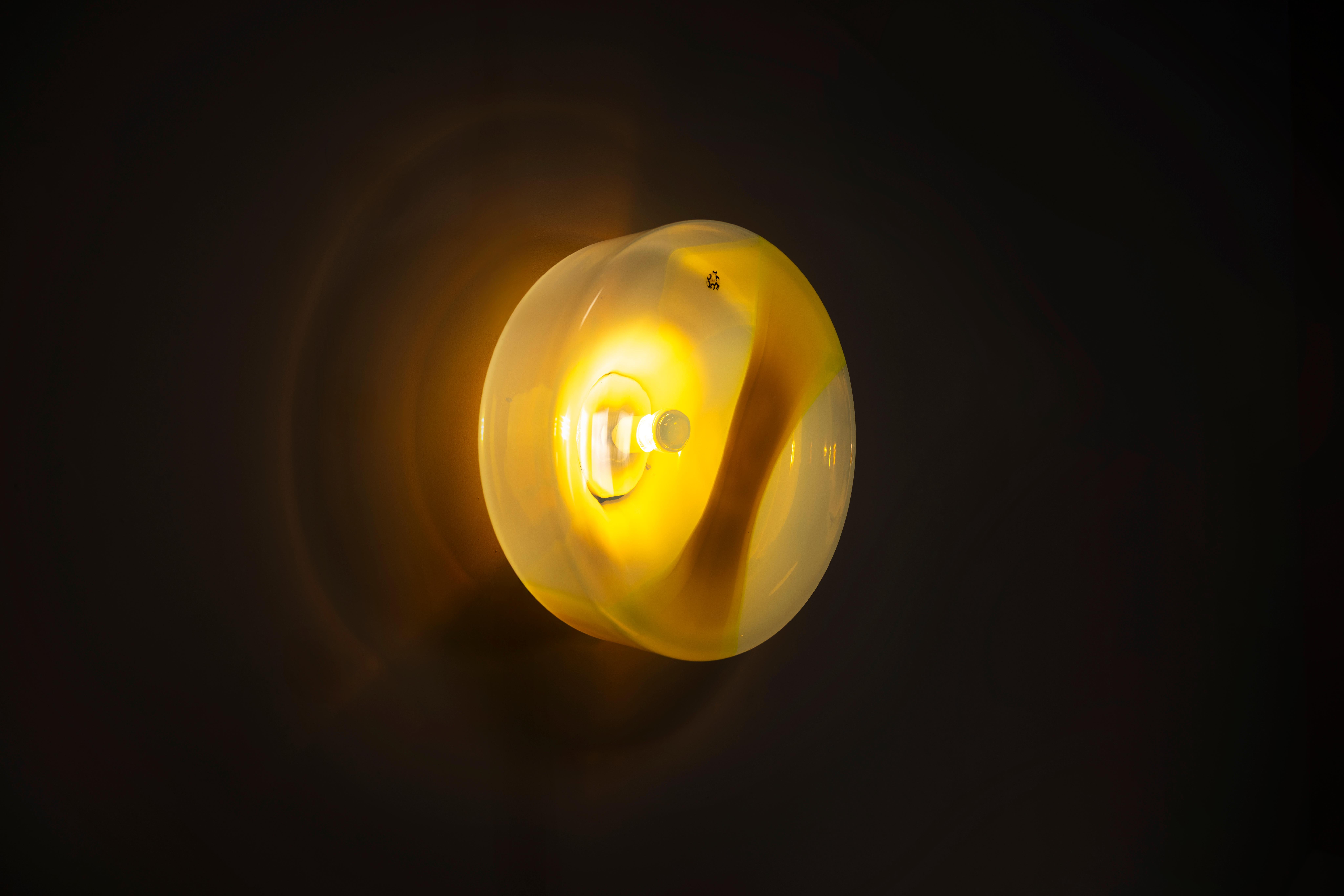 Murano Glass Set of Four 'Sierra' Wall Lights by Roberto Pamio for Leucos, Italy 1970s For Sale