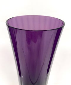 Set of Four Signed Baccarat Mille Nuits Amethyst Champagne Flutes Glasses