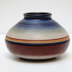 Set of Four Signed Spanish Ceramic Colored Vases by Serra, circa 1960