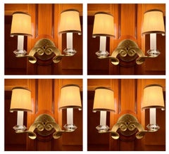 Set of Four Signed Wall Sconces, by Jules Leleu