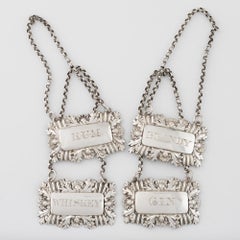 Set of Four Silver Bottle Tickets Bimingham 1829/30