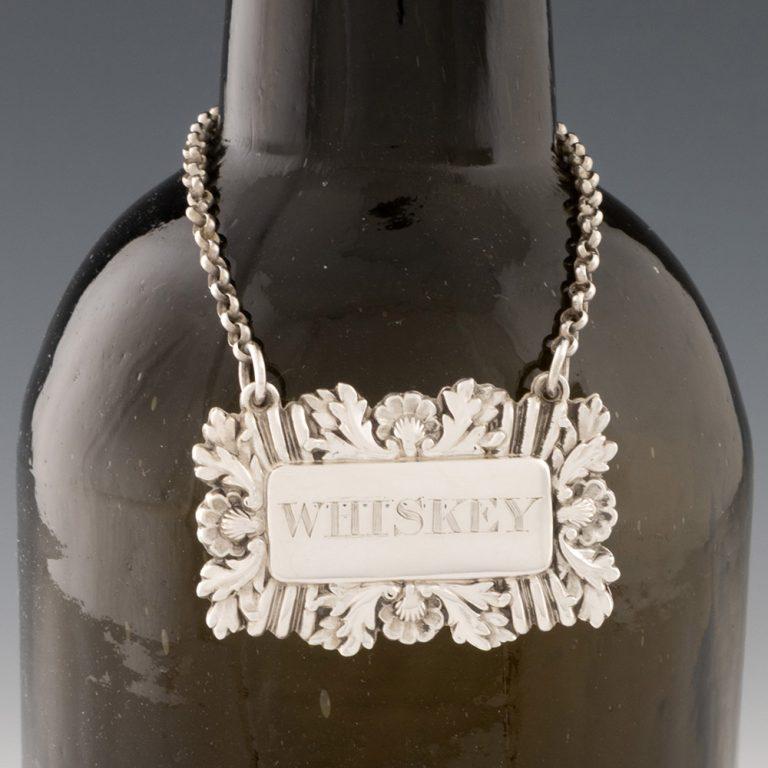 Argento 925 Set di quattro biglietti per bottiglie d'argento Bimingham 1829/30 in vendita
