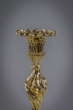 Set of Four Silver Gilt Candlesticks