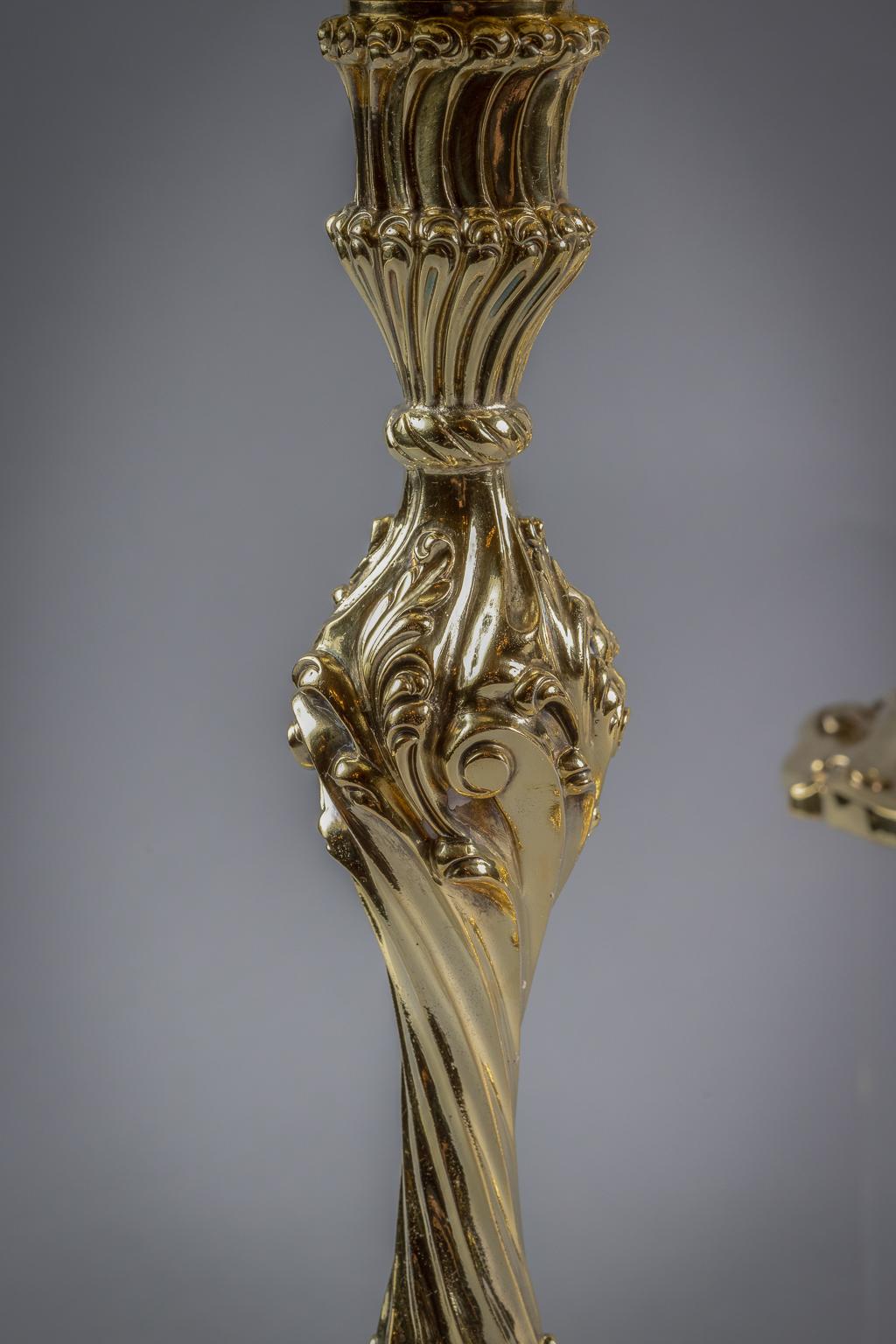 American Set of Four Silver Gilt Candlesticks For Sale
