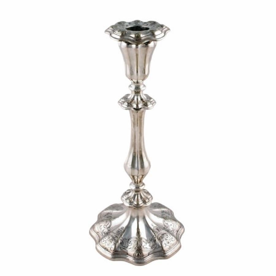 European Set of Four Silver Plated Candlesticks, 19th Century For Sale