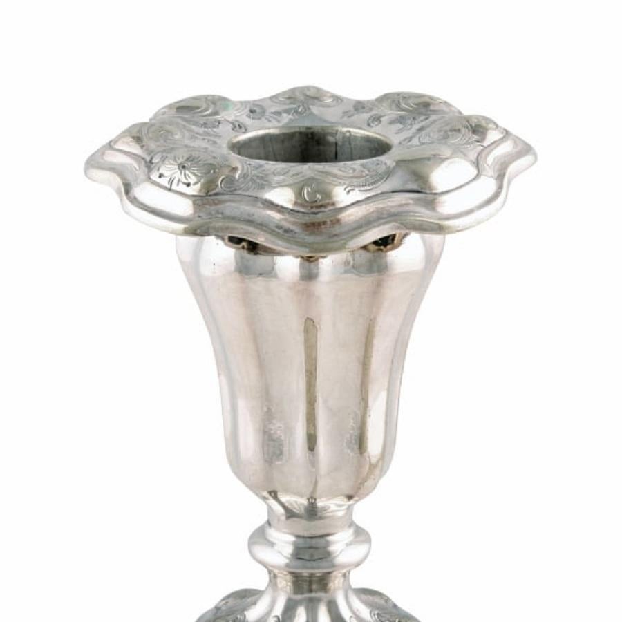 Set of Four Silver Plated Candlesticks, 19th Century In Good Condition For Sale In London, GB