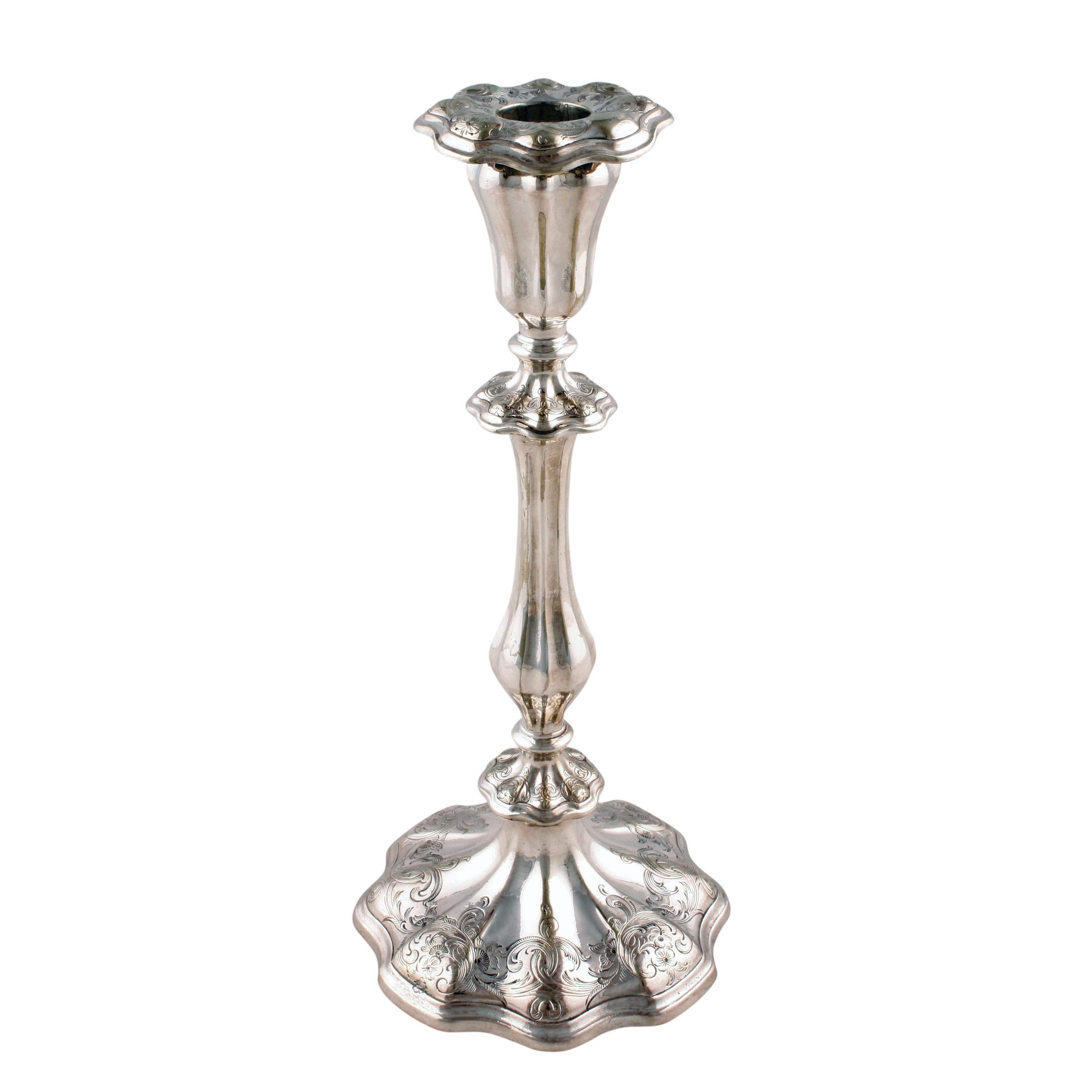 British Set of Four Silver Plated Candlesticks For Sale