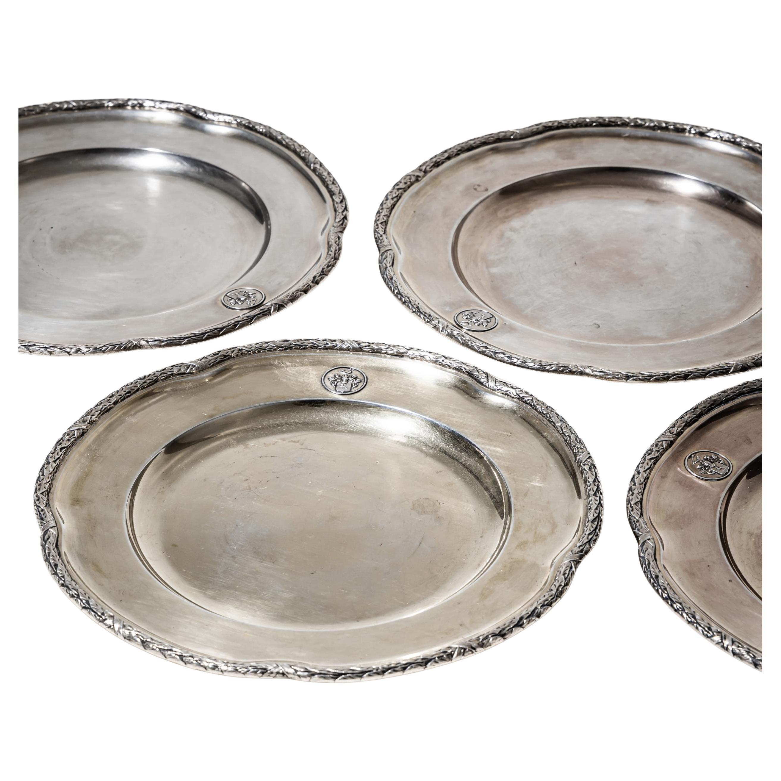 Set of four Silver Plates or Chargers, Friedländer Berlin, ca. 1900