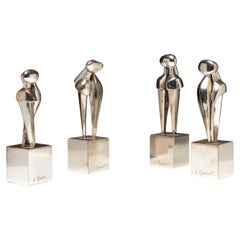 Set of Four Silver Sculptures by Amelio Roccamonte for Bacci, Florence, 1970s