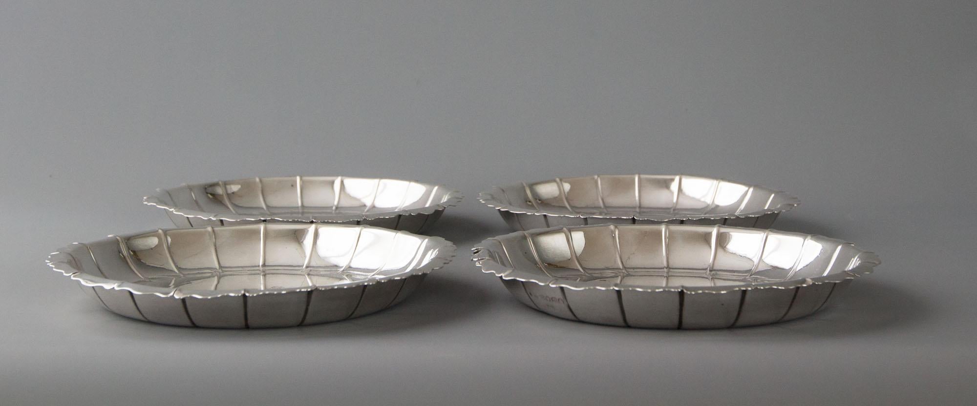 Set of Four Silver Strawberry or Serving Dishes, London 1835 by Robert Garrard 4