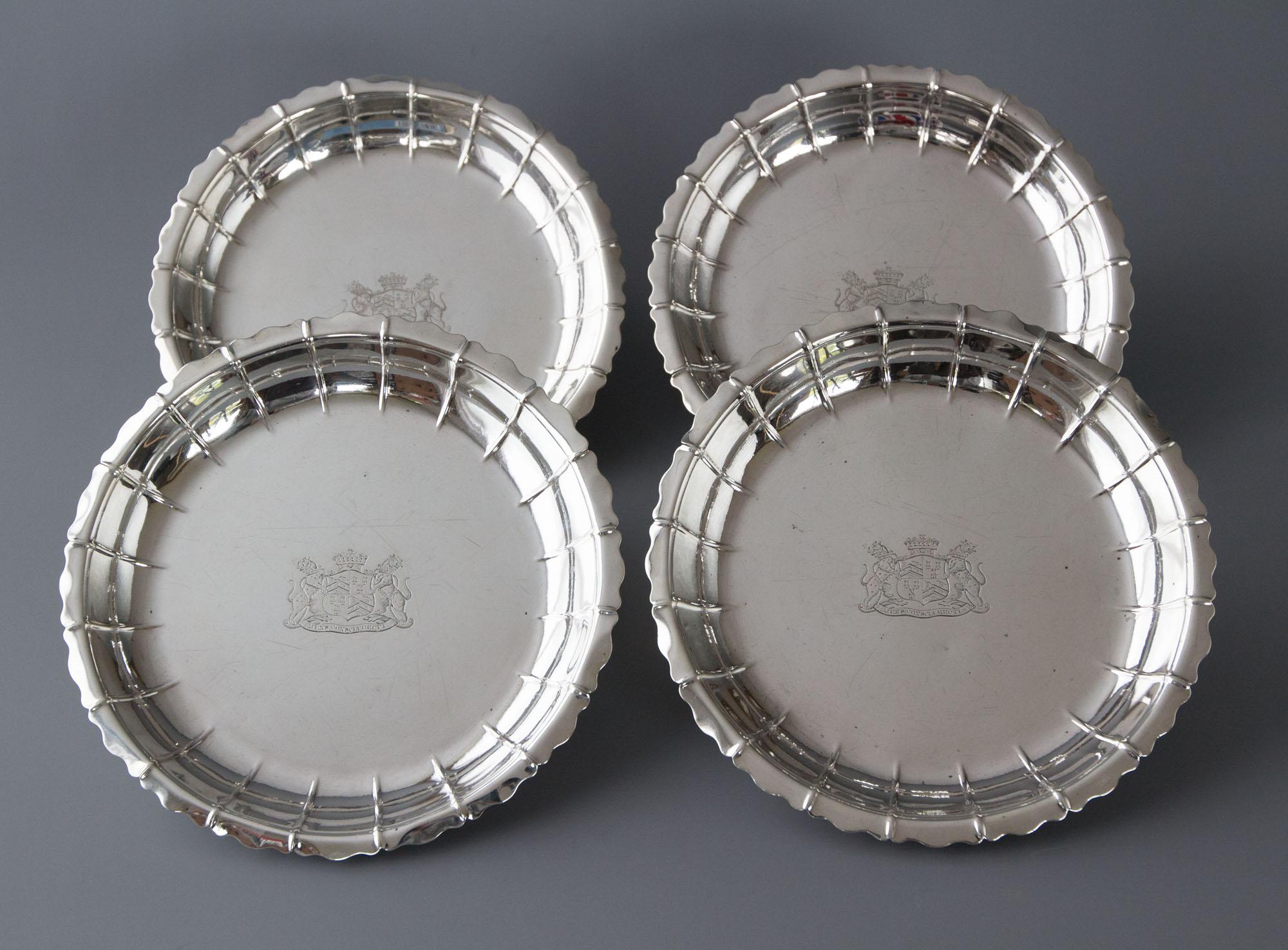 Set of Four Silver Strawberry or Serving Dishes, London 1835 by Robert Garrard 2