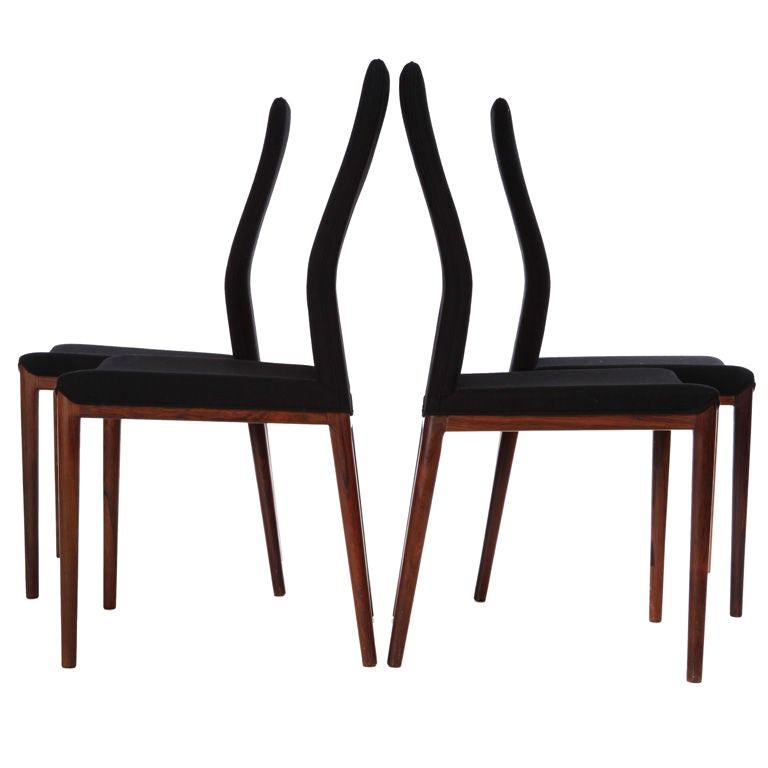 Set of Four Slender Chairs by Vestergaard Jensen