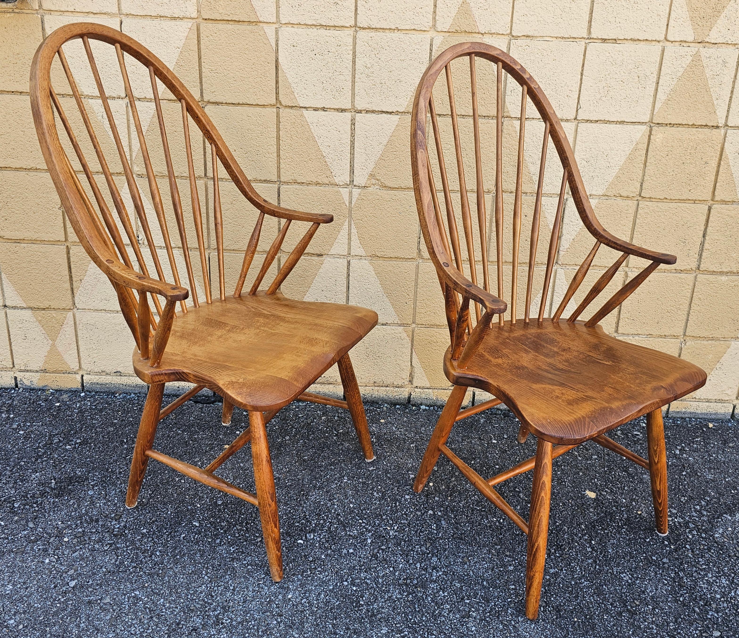 Set of four Slovenian Maple Continuous Arms Windsor chairs For Sale 1