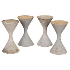 Set of Four Small Diabolo Planters by Willy Guhl