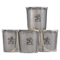 Set of Four Small French Silver Beakers, circa 1820