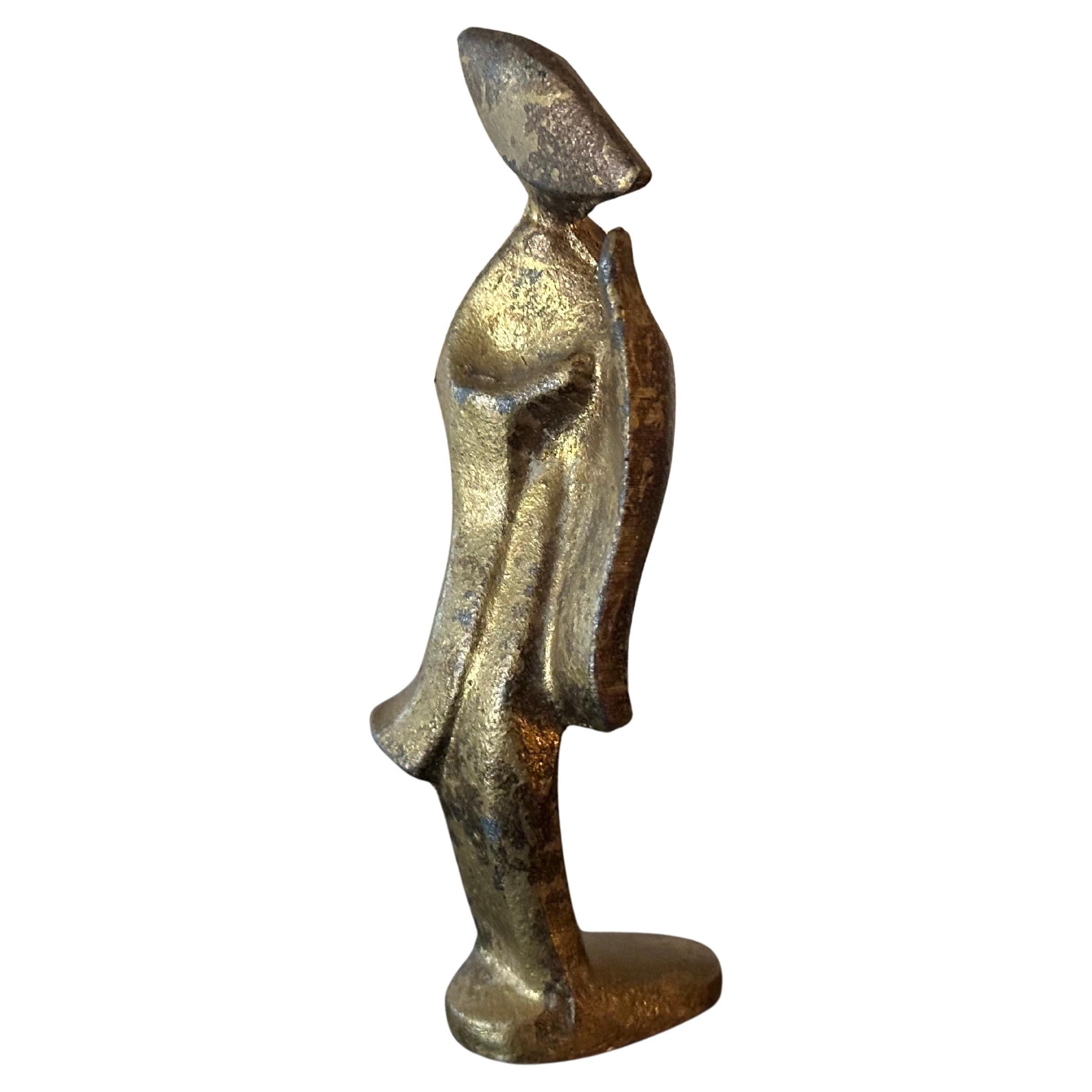 XX secolo Set di quattro piccole figure di geisha giapponese in bronzo MCM in vendita