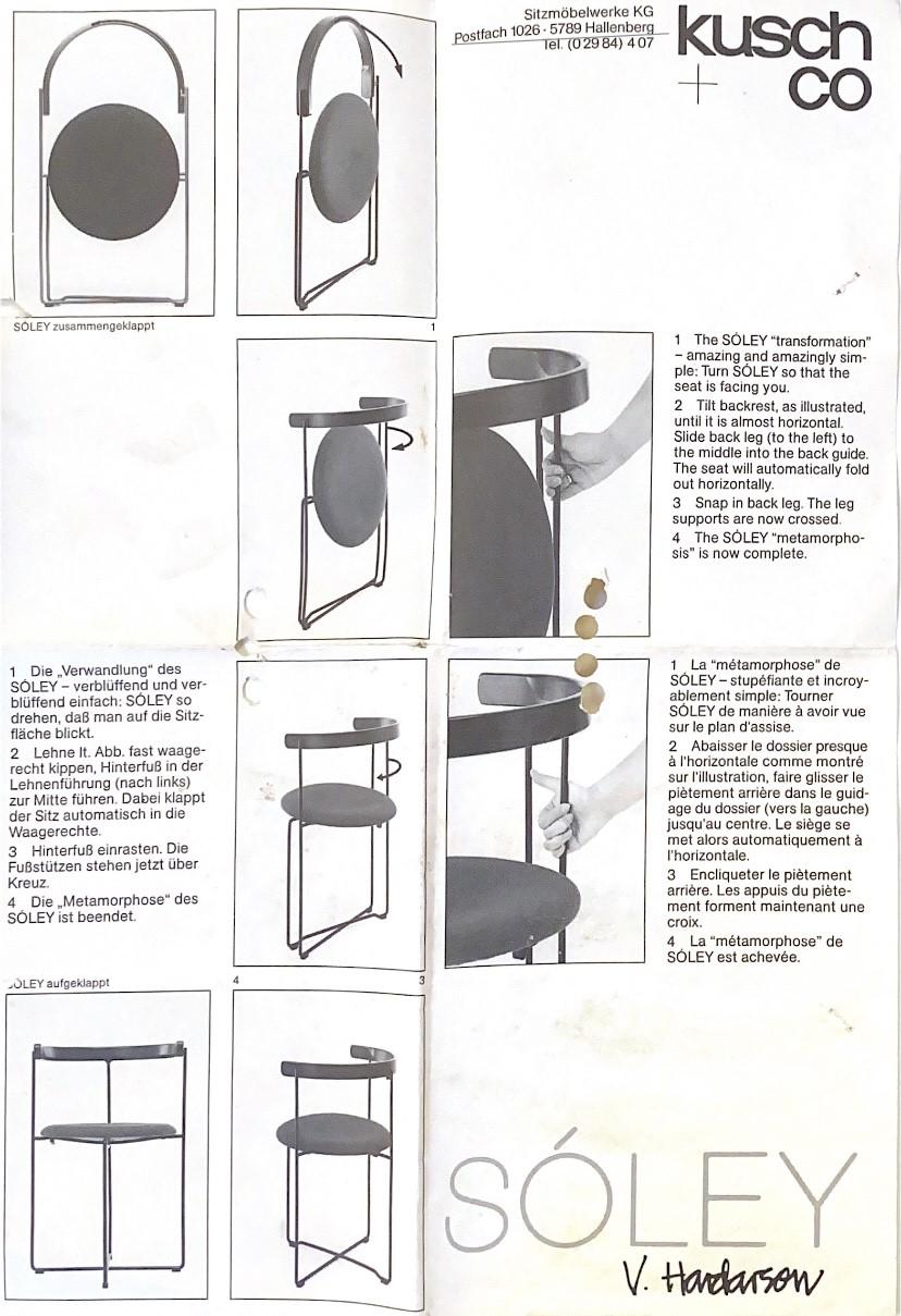 Late 20th Century Set of Four 'Sóley' Minimalist Folding Chairs by Vladimir Hardarson, 1980