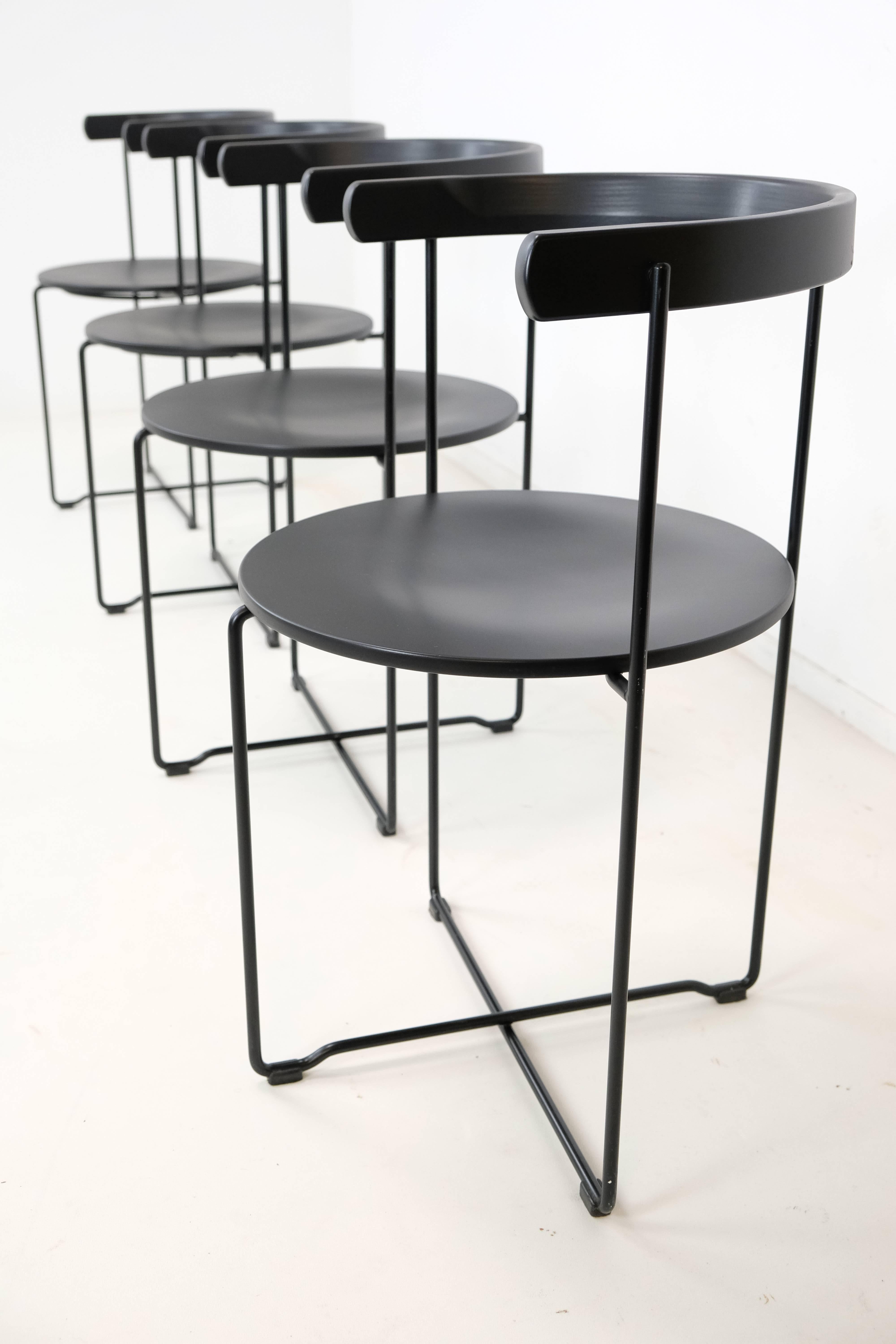 Mid-Century Modern Set of Four 'Soley' Minimalist Folding Chairs by Vladimir Hardarson