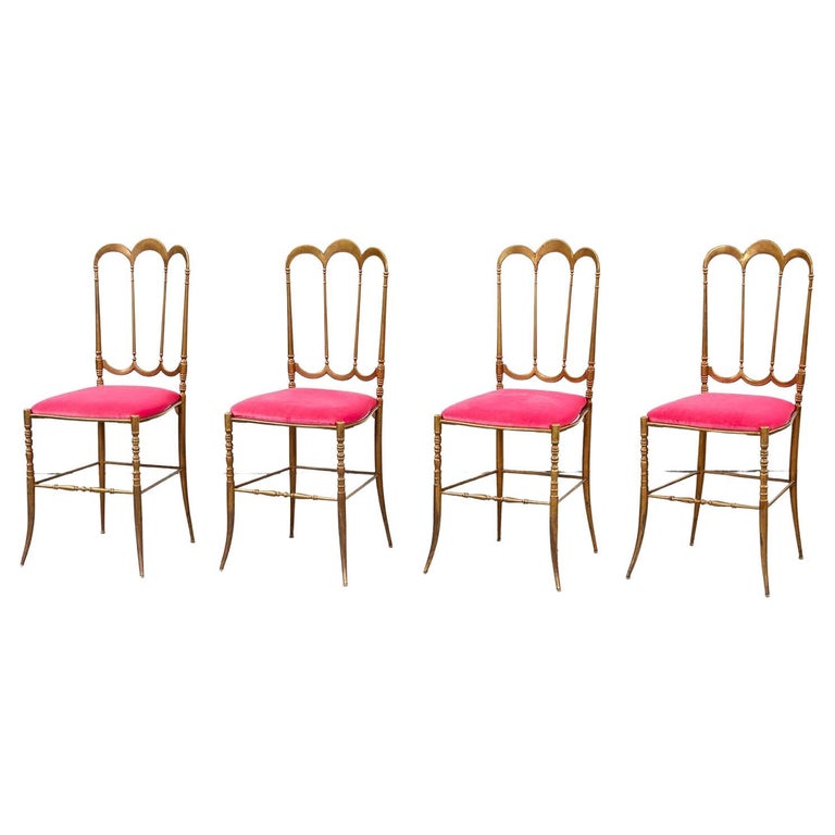 Set of Four Solid Brass Charivari Party Chairs For Sale at 1stDibs
