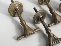 Set of Four Solid Bronze Human-Hand Design Door Handles
