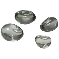 Set of Four Solid Crystal Stones by Barbini