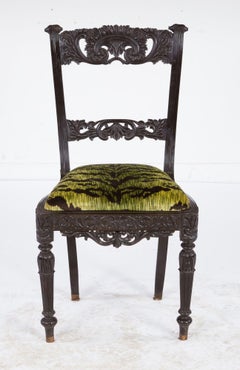 Set of Four Solid Ebony Chairs