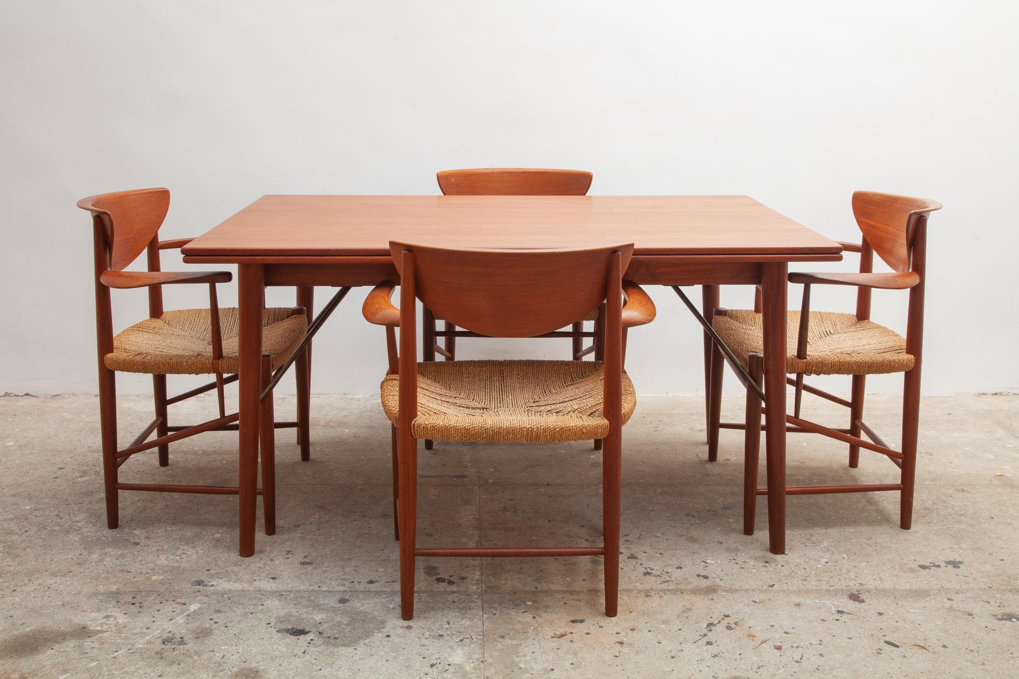 Hand-Carved Set of Two Solid Teak Armchairs by Peter Hvidt, Orla Mølgaard-Nielsen, Denmark