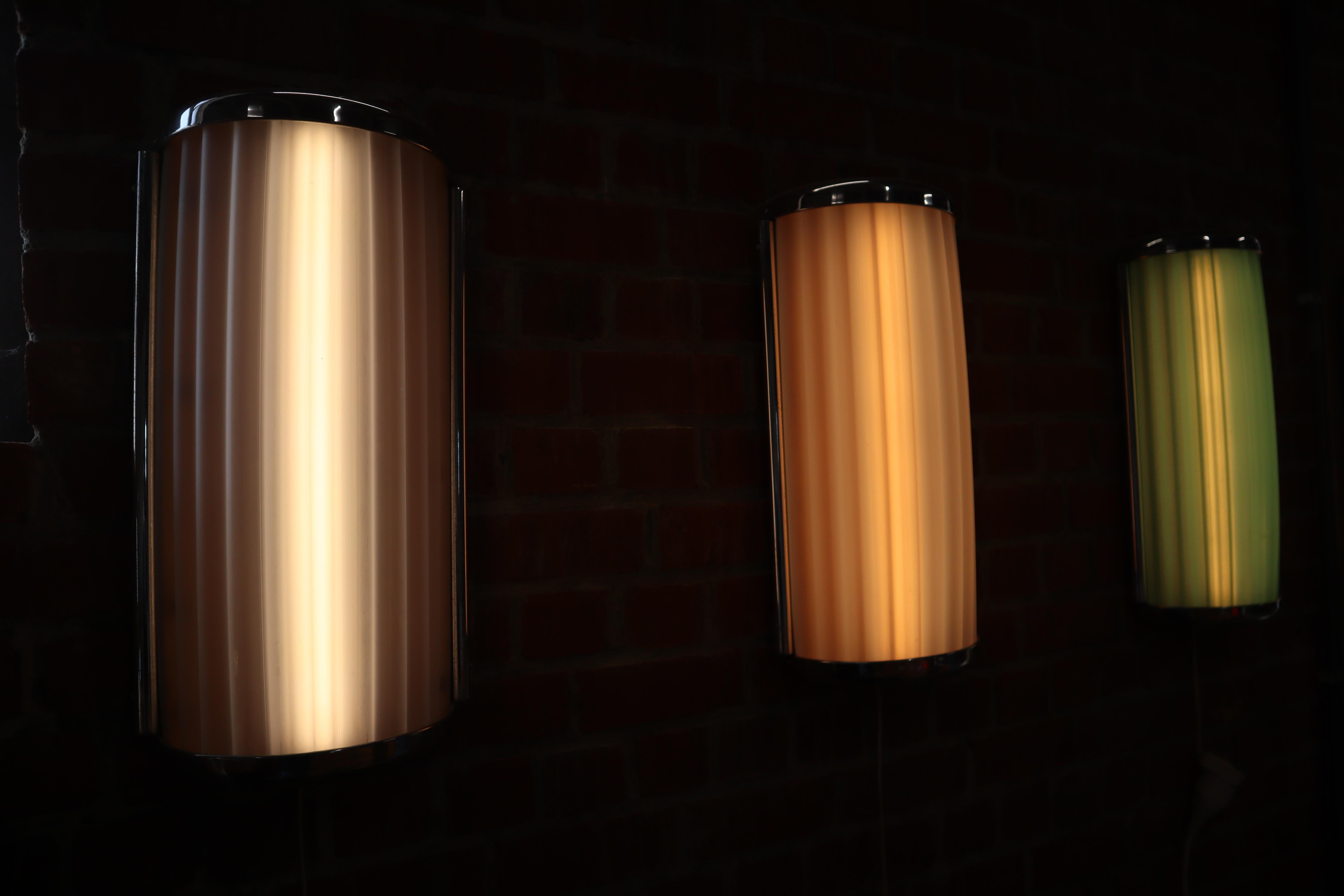 Set of Four Space Age Wall Lamps 7