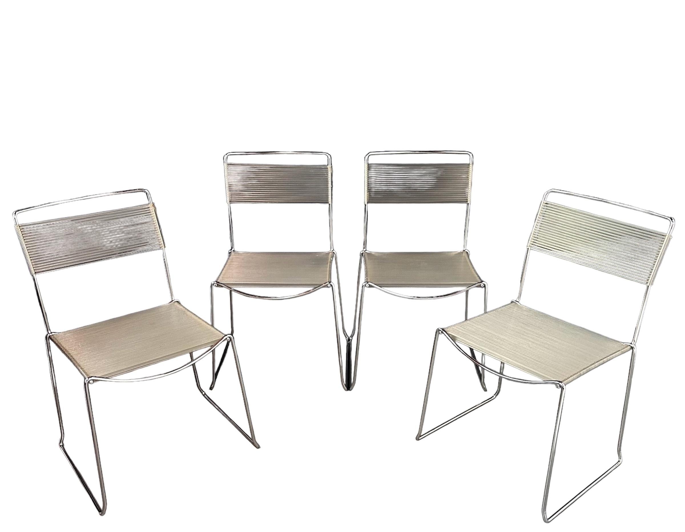 Postmoderne Ensemble de quatre chaises spaghetti de Giandomenico Belotti pour Alias, années 1980 en vente