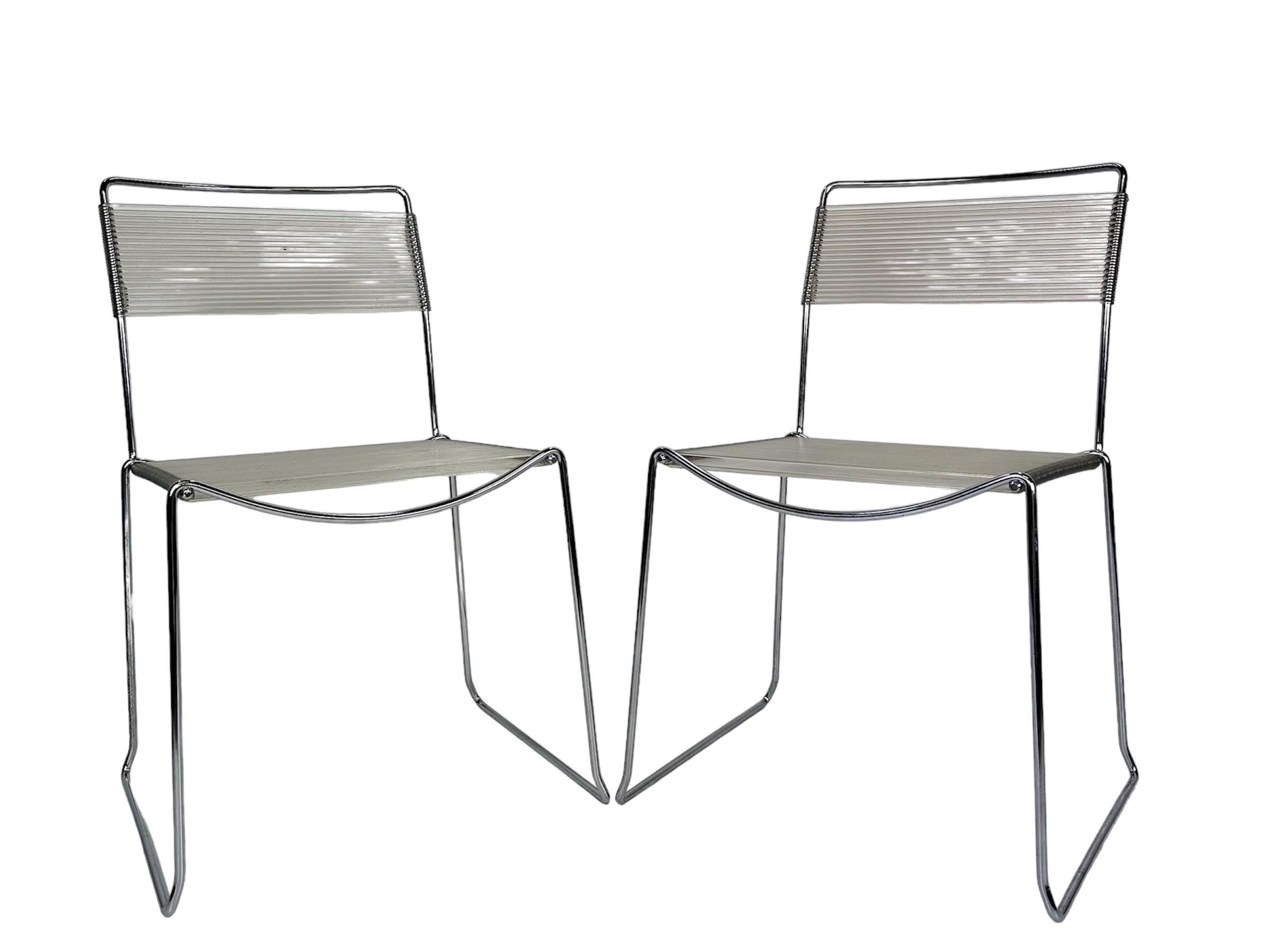 Stainless Steel Set of Four Spaghetti Chairs by Giandomenico Belotti for Alias, 1980s For Sale