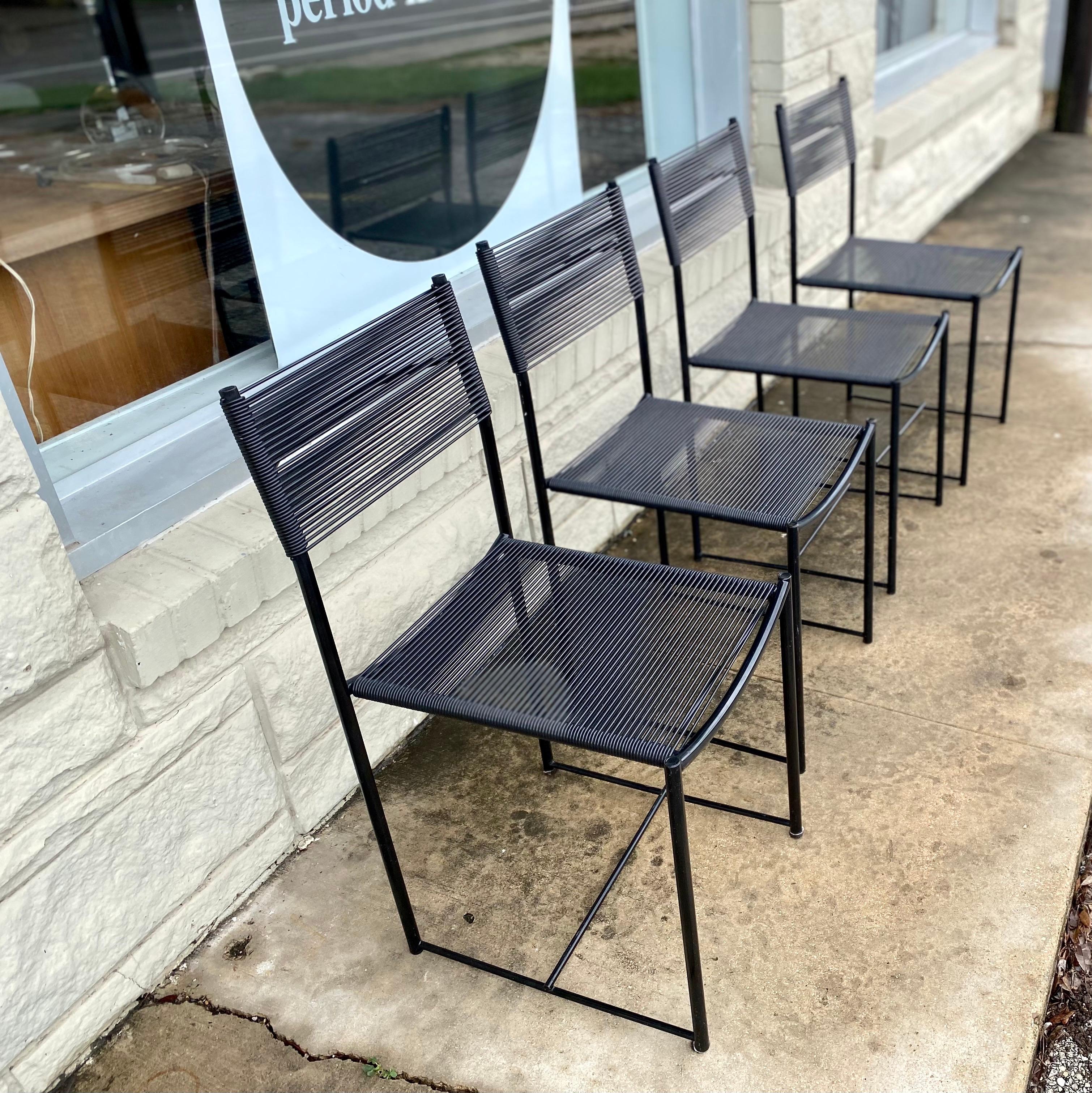 Unique set of vintage Italian Alias chairs made with a lacquered frame and PVC made in the 1980s by Giandomenico Belotti are in great condition and sold as a set.