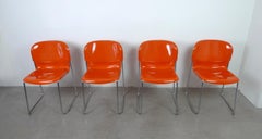 Set of Four Stackable Swing Chairs by Gerd Lange for Drabert, Germany, 1970s