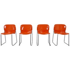 Vintage Set of Four Stackable Swing Chairs by Gerd Lange for Drabert, Germany, 1970s