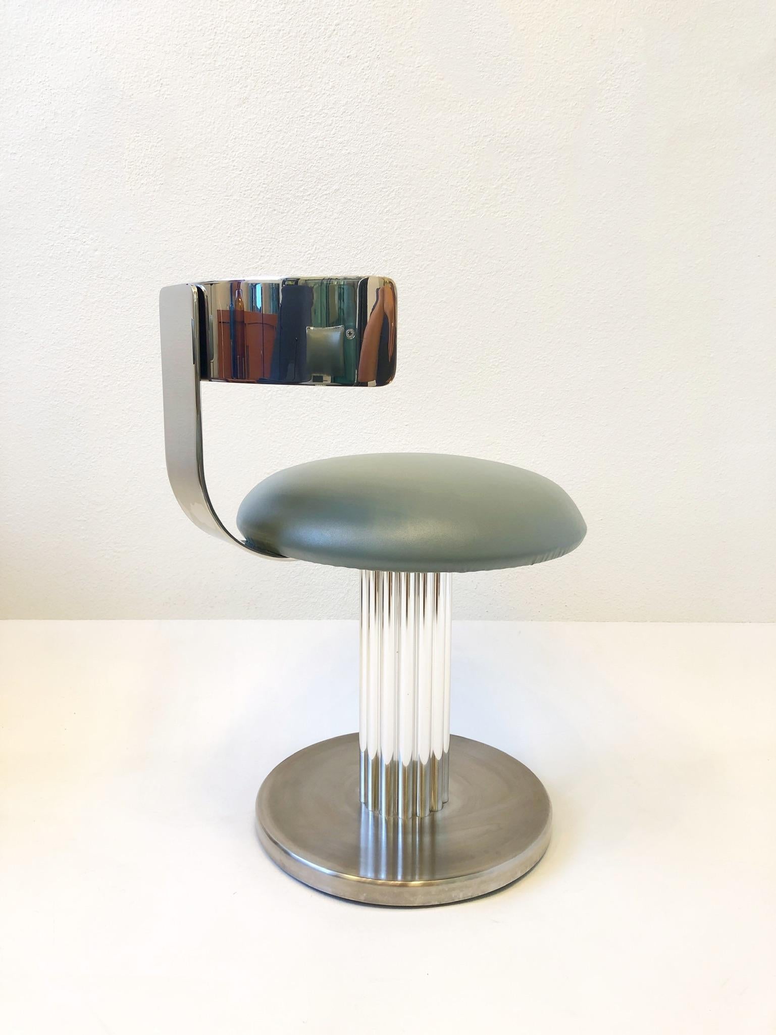 Late 20th Century Set of Four Stainless Steel Swivel Stools or Chairs by Design For Leisure