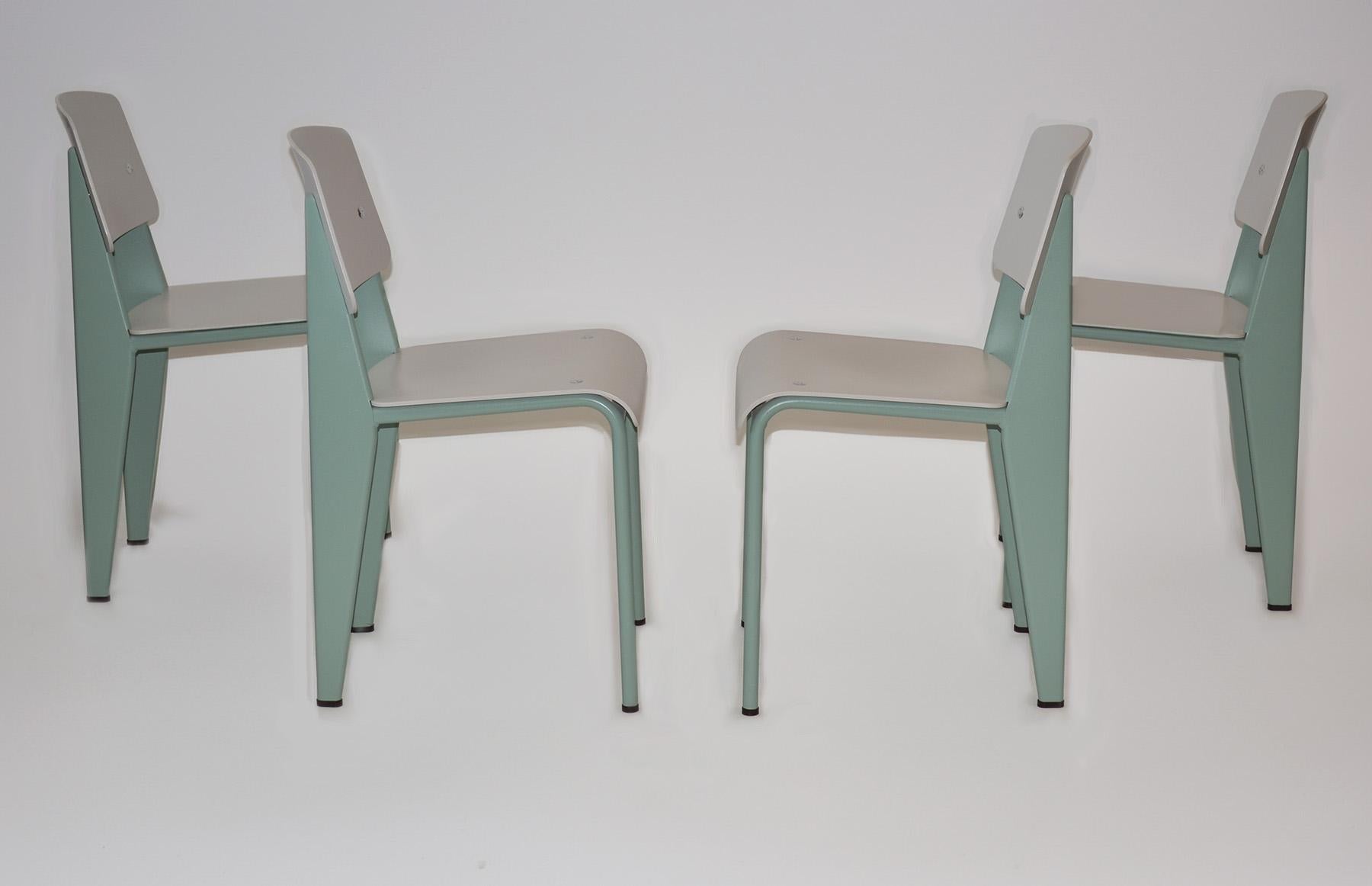 Mid-Century Modern Set of Four Standard SP Chairs by Jean Prouvé from Vitra
