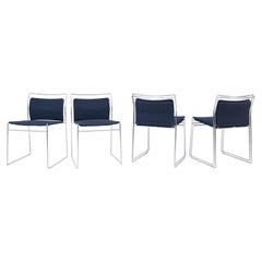 Set of Four Steel and Cotton Chairs by Kazuhide Takahama