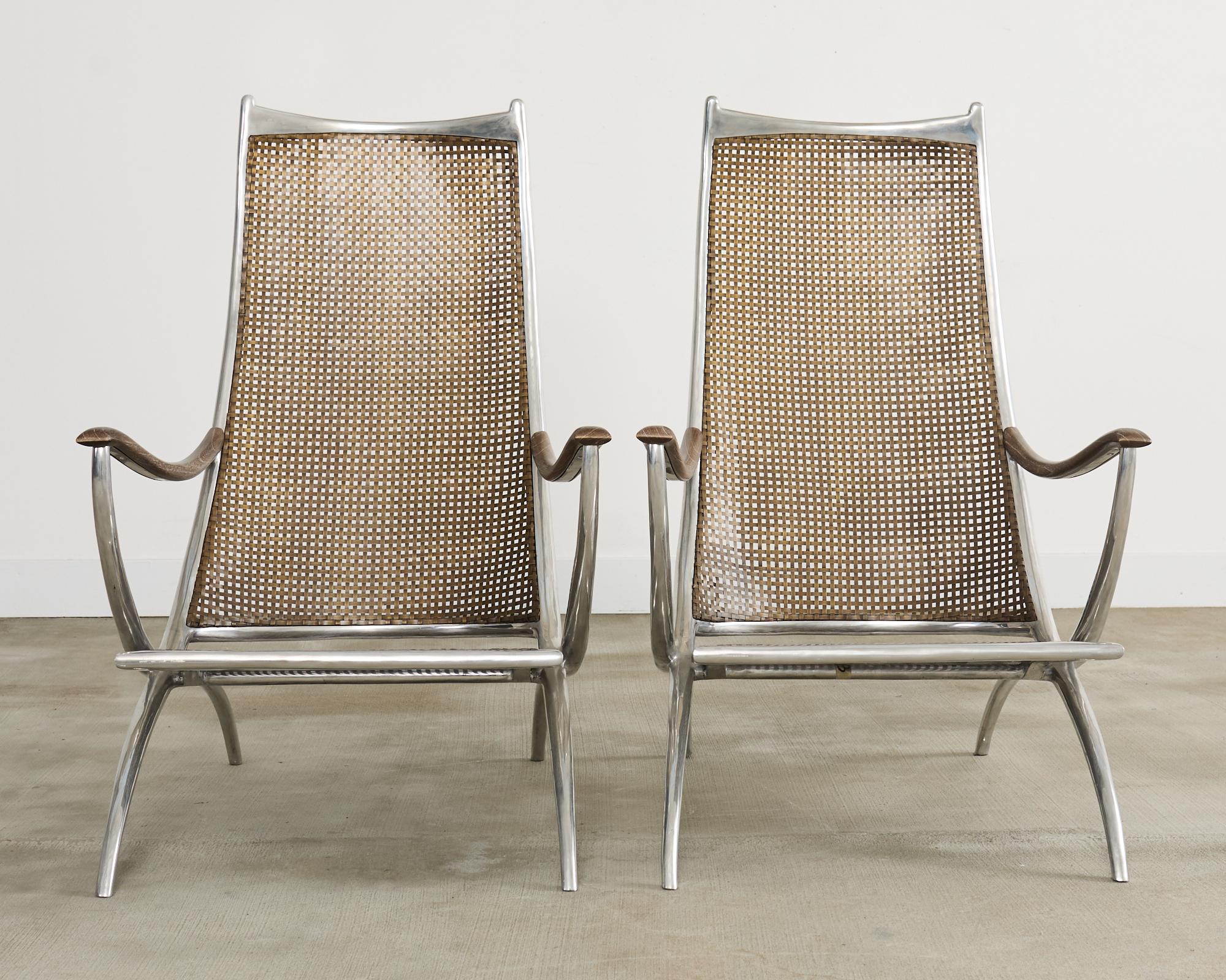 Set of Four Steel Bronze Turku Lounge Chairs by Ironies For Sale 3