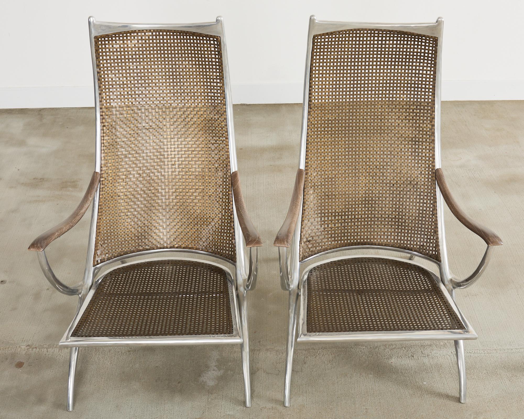 Set of Four Steel Bronze Turku Lounge Chairs by Ironies For Sale 4