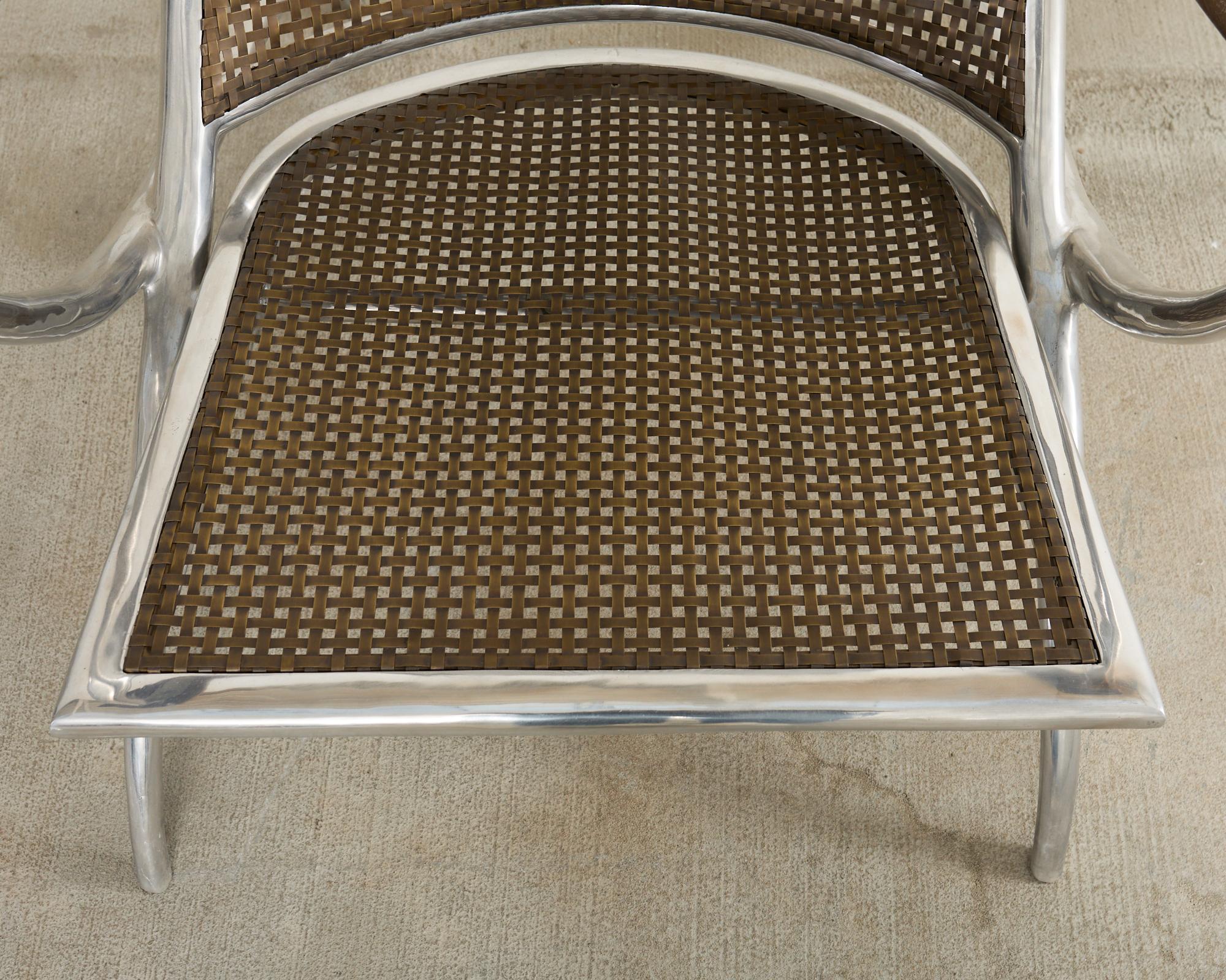 Set of Four Steel Bronze Turku Lounge Chairs by Ironies For Sale 6